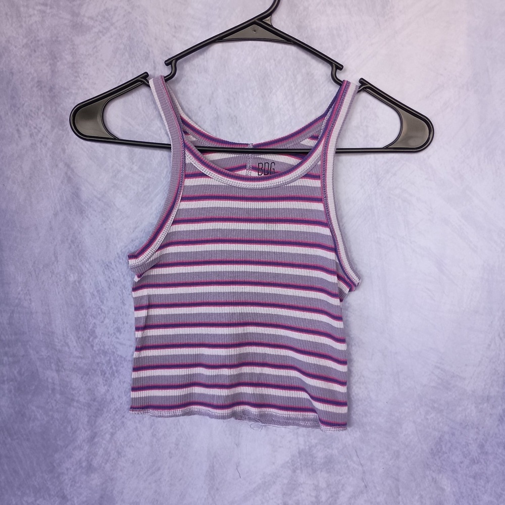 BDG Urban Outfitters Striped Ribbed Crop Tank Top Y2K
